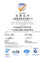 職業(yè)健康安全管理體系證書(shū)